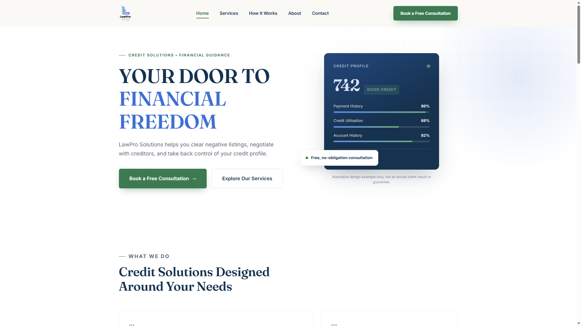 LawPro Solutions website screenshot